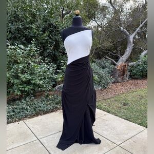 Lauren Ralph Lauren Color Block Column Maxi Dress / Gown - size 2